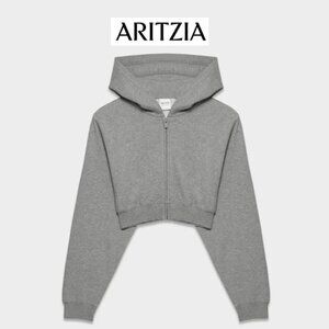 ARITZIA - Terry Sweatfleece Perfect Crop Zip Hoodie - M